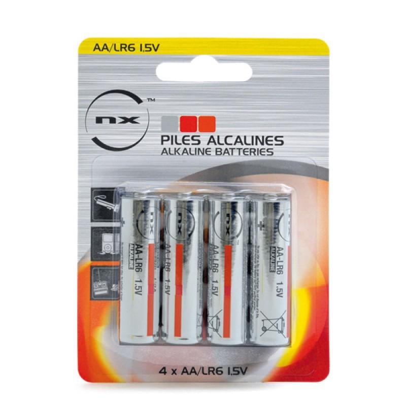 Pile alcaline LR6 AA NX 1.5V 3.4Ah (blister de 4) - La Vitrine Médicale 974