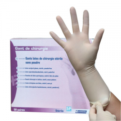 Gant d'examen stérile Latex 6/7 (50 paires)