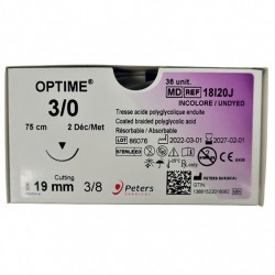 OPTIME R 4/0 3/8 T19 75 cm (fil résorbable)