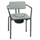 Chaise percée avec accoudoirs