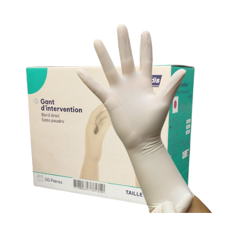 Boîte de 50 paires de Gant d'examen stérile Latex 6/7